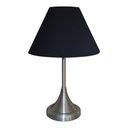 Ver imagem 1 de Abajur para Sala ou Quarto Base em Alumínio Escovado e Cúpula de algodão Preto