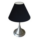 Ver imagem 2 de Abajur para Sala ou Quarto Base em Alumínio Escovado e Cúpula de algodão Preto