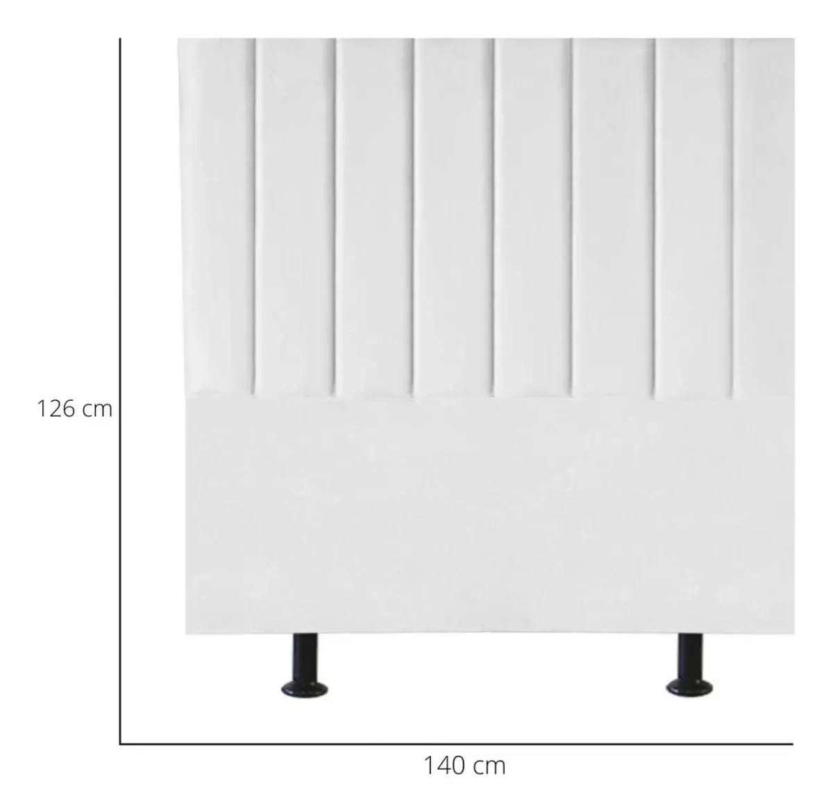 Cabeceira Moderna Estofada 140cm Carla Casal Branca - 3