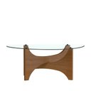 Ver imagem 5 de Mesa Centro com Vidro Orgânico para Sala de Estar Levitá Marrom Cinamomo