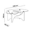 Ver imagem 4 de Mesa Centro com Vidro Orgânico para Sala de Estar Levitá Marrom Cinamomo