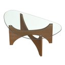 Ver imagem 3 de Mesa Centro com Vidro Orgânico para Sala de Estar Levitá Marrom Cinamomo