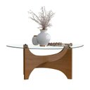 Ver imagem 7 de Mesa Centro com Vidro Orgânico para Sala de Estar Levitá Marrom Cinamomo