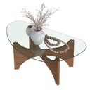 Ver imagem 6 de Mesa Centro com Vidro Orgânico para Sala de Estar Levitá Marrom Cinamomo