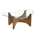 Ver mais imagens de Mesa Centro com Vidro Orgânico para Sala de Estar Levitá Marrom Cinamomo
