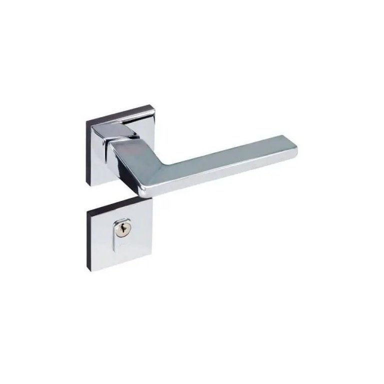 Fechadura Externa Karli Roseta Quadrada Cromada - Pado 54019832
