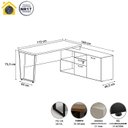Ver imagem 2 de Mesa L Escritório 150cm com Armário Lateral Pé Metal F5 Cor:cinza Sagrado com Preto