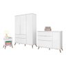 Quarto Bebê Cômoda Guarda Roupa Mesa De Apoio Branco - 1