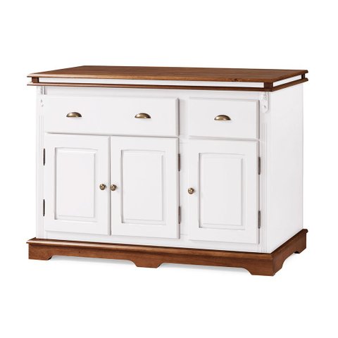 Balcão Buffet 3 Portas 2 Gavetas Manchester 2001 Linz Móveis - Branco/Imbuia