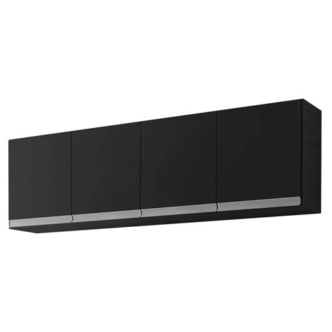 Armário Aéreo Andréia 4 Portas 160 Cm Preto Ajl Móveis