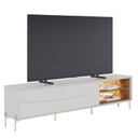 Ver imagem 1 de Rack Bancada Amalfi Off White Matte Freijó Pés em Metal - Colibri