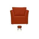 Ver imagem 2 de Kit 01 Poltrona Lisboa Decorativa + 01 Puff Redondo Decorativo Suede Terracota
