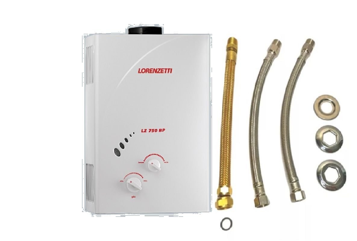 Aquecedor Lorenzetti Lz 750 Gn e Kit Instalação Trançado