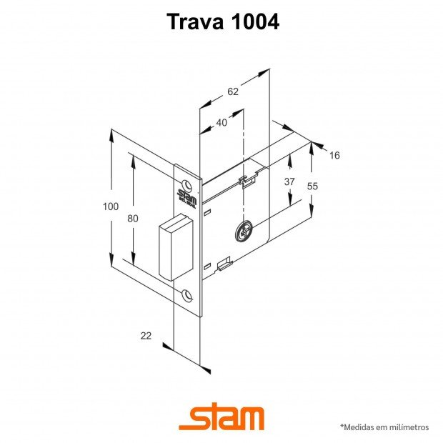 Fechadura Auxiliar 1004 Tetra Chave Inox Polido Stam - 3