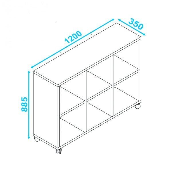 Estante para Livros 6 Nichos BE09 Cube Moderno BRV Móveis - 3