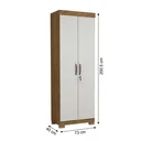 Ver imagem 3 de Armário Multiuso 2 Portas com Chave, 1 Gaveta e Pés Max Cinamomo/Off White