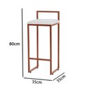 Ver imagem 4 de Kit 2 Banquetas Altas Bistô Bar em Aço Cobre Assento Suede Branco