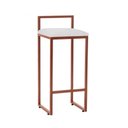 Ver imagem 3 de Kit 2 Banquetas Altas Bistô Bar em Aço Cobre Assento Suede Branco