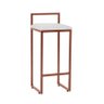 Kit 2 Banquetas Altas Bistô Bar em Aço Cobre Assento Suede Branco - 3