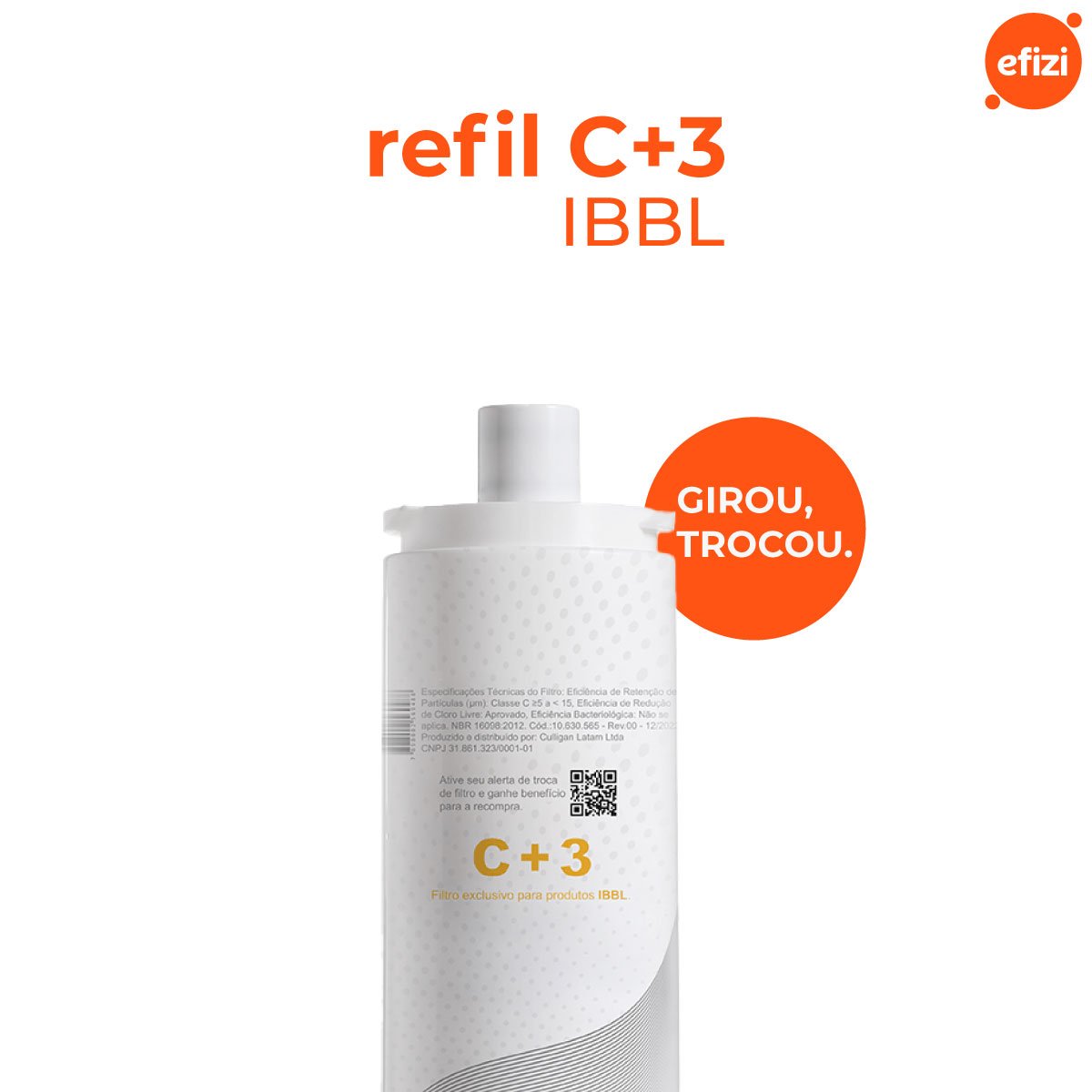Refil Filtro C+3 Girou Trocou Reduz Cloro e Sedimentos Ibbl - 2