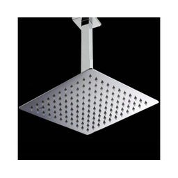 Chuveiro Ducha Quadrada Square Slim Inox 20x20cm com Braço Quadrado Teto - 3