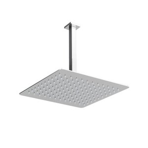 Chuveiro Ducha Quadrada Square Slim Inox 20x20cm com Braço Quadrado Teto