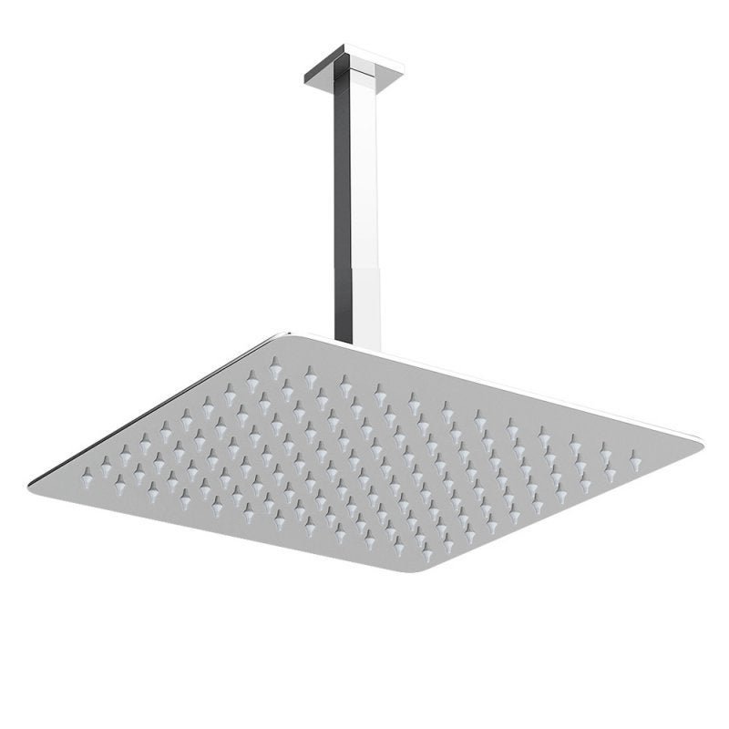 Chuveiro Ducha de Teto Quadrada Square Slim Inox 20x20cm com Braço Quadrado - 1