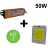 Chip + reator driver 50w reposição refletor led branco frio 50w 100w 150w 200w kit 2 - 1