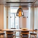 Ver imagem 2 de Pendente Retrô Fumê Industrial Vidro Loft Luminária Vintage Lustre Design Edison LM1860