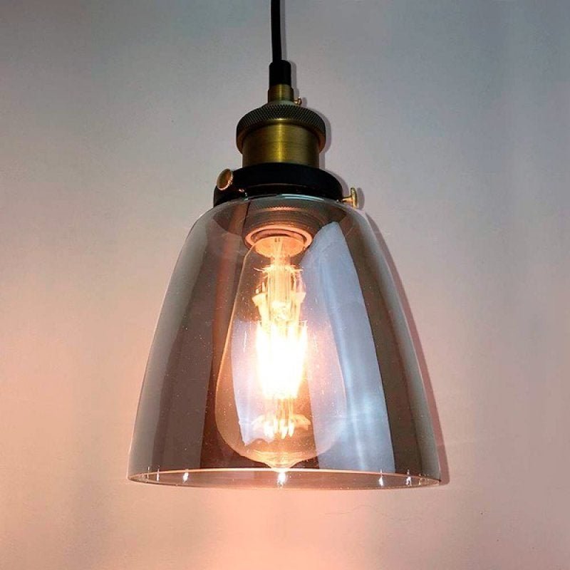 Pendente Retrô Fumê Industrial Vidro Loft Luminária Vintage Lustre Design Edison LM1860 Menor preço em Pendente Retrô Fumê Industrial Vidro Loft Luminária Vintage Lustre Design Edison LM1860