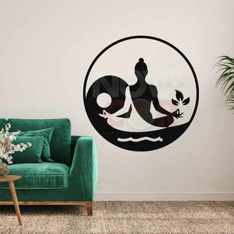Adesivo de Parede Silhueta Buda Meditação - 1x1m