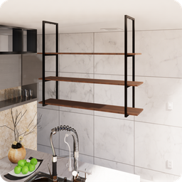 Suporte Industrial Triplo P/ Prateleira Suspensa Preto 4pçs - 4