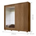 Ver imagem 4 de Guarda Roupa Casal Dhara 3 Portas com Espelho 2 Gavetas Naturale