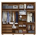 Ver imagem 3 de Guarda Roupa Casal Dhara 3 Portas com Espelho 2 Gavetas Naturale