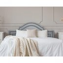 Ver imagem 1 de Cabeceira King Luxo 193x60 Courino Cinza Tachas Fumê