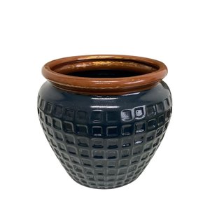 Cachepot Egito Vaso Azul Marinho