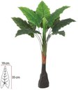 Ver imagem 2 de Planta Artificial Arvore Alocasia Real Toque X9 Verde 1,05m