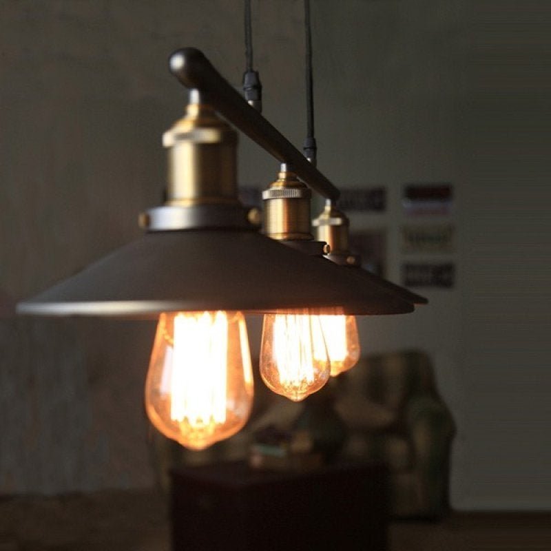 Pendente Retrô Industrial Trio Preto Loft Luminária Vintage Lustre Design Edison LM1706 - 3