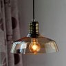 Pendente Retrô Fumê Industrial Vidro Loft Luminária Vintage Lustre Design Edison LM1854 - 1