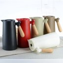 Ver imagem 3 de Garrafa Térmica para Café Chá 1lt Fosca Cabo de Madeira - Preta