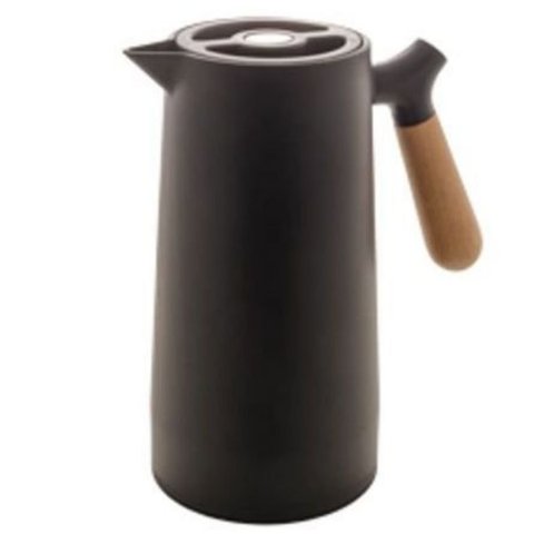 Garrafa Térmica para Café Chá 1lt Fosca Cabo de Madeira - Preta