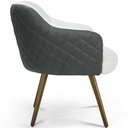 Ver imagem 6 de Poltrona Decorativa Jade Tressê Pés Palito Corano Cinza/algodão Cinza - Nexta Casa