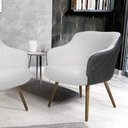 Ver imagem 2 de Poltrona Decorativa Jade Tressê Pés Palito Corano Cinza/algodão Cinza - Nexta Casa