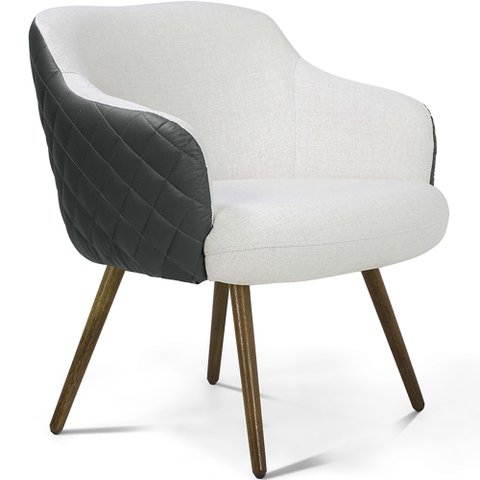 Poltrona Decorativa Jade Tressê Pés Palito Corano Cinza/algodão Cinza - Nexta Casa