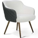 Ver imagem 1 de Poltrona Decorativa Jade Tressê Pés Palito Corano Cinza/algodão Cinza - Nexta Casa
