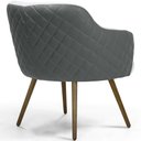 Ver imagem 7 de Poltrona Decorativa Jade Tressê Pés Palito Corano Cinza/algodão Cinza - Nexta Casa