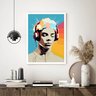 Quadro Decorativo Jovem Fone de Ouvido Arte - 70x50cm:moldura Branca - 1