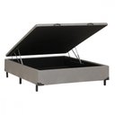 Ver imagem 1 de Base Cama Box Casal com Baú 138x188x30 Corino Linho Cinza Dancar Cinza