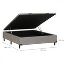 Ver imagem 2 de Base Cama Box Casal com Baú 138x188x30 Corino Linho Cinza Dancar Cinza