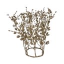 Ver imagem 2 de Adorno Natalino Coroa de Folhagens Glitter Champanhe e Pingente Cristais 30cm - Bela Flor